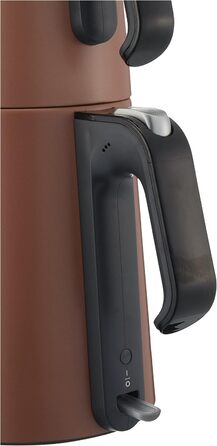 Електричний турецький чайник, 2200 Вт, чайник 3,5 л, скляний чайник 1,2 л, нержавіюча сталь, інтелектуальний контроль температури, захист від кипіння (84 см, Sunset)