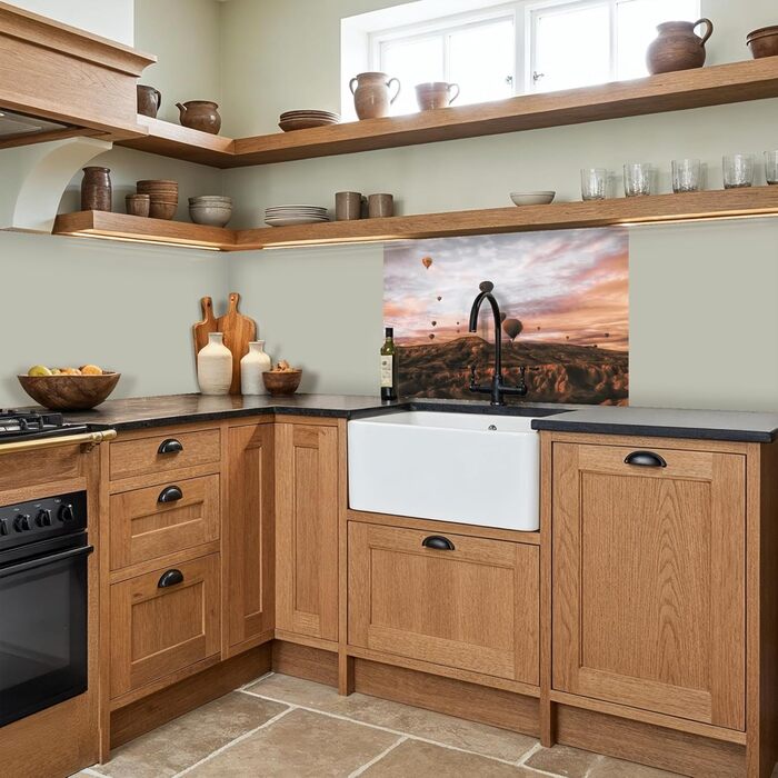 Кухонний фартух 60x80 см Самоклеючий захисний екран для кухні Кухонний фартух Кухонні фасади Кухонні фартухи Кухонна стіна Вода - Пейзаж - (Пейзаж - Повітряна куля, 60 x 80 см)