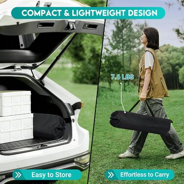 Складной кемпинговый стол 95 x 55 см черный ZOESTORAGE