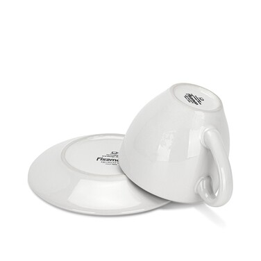 Кухоль Fissman CELINE 220 мл з блюдцем, колір лазурний кераміка (6228)