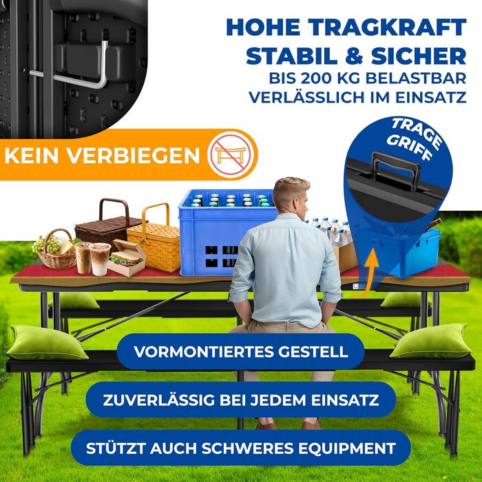 Стіл-фуршет для кемпінгу 183 х 86 х 74 см KESSER