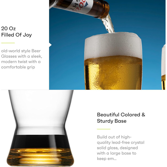 Элегантный набор пивных бокалов 4 шт 590 мл MITBAK