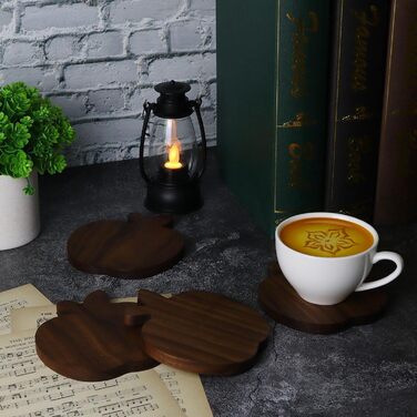 Набір підставок із натурального горіхового дерева 4 шт Generisch