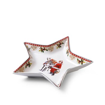 Блюдо Fissman CHRISTMAS 19 см у формі зірки фарфор (13789)