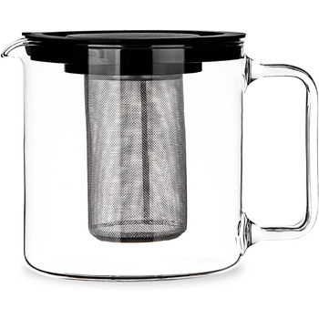 Чайник Кувшин для воды с ситечком Кувшин для воды Боросиликатное стекло прозрачное (1,3л)