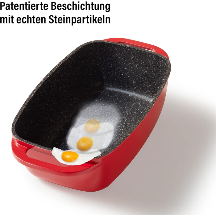 Жаровня с крышкой 40 х 22 см 5,8 л красная STONELINE