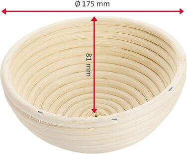 Расстоечная корзина Westmark, для 1500-2000 г теста для хлеба, овальная, длина ок. 40 см, ротанговый тростник, светло-бежевый, 32022270 (набор из 2 шт., Ø 17,5 см)