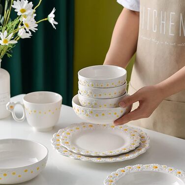 Керамічна миска для подачі з ромашками WAYUTO