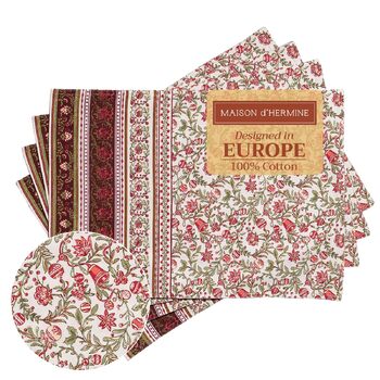 Бавовняні килимки для серветок, набір з 4 шт. , декоративні килимки для серветок, пасхальні килимки, що миються, для свят, вечерь, весни, літа (33 см x 48 см) (13 - Reveillon Au Jardin), 39Hermine 100