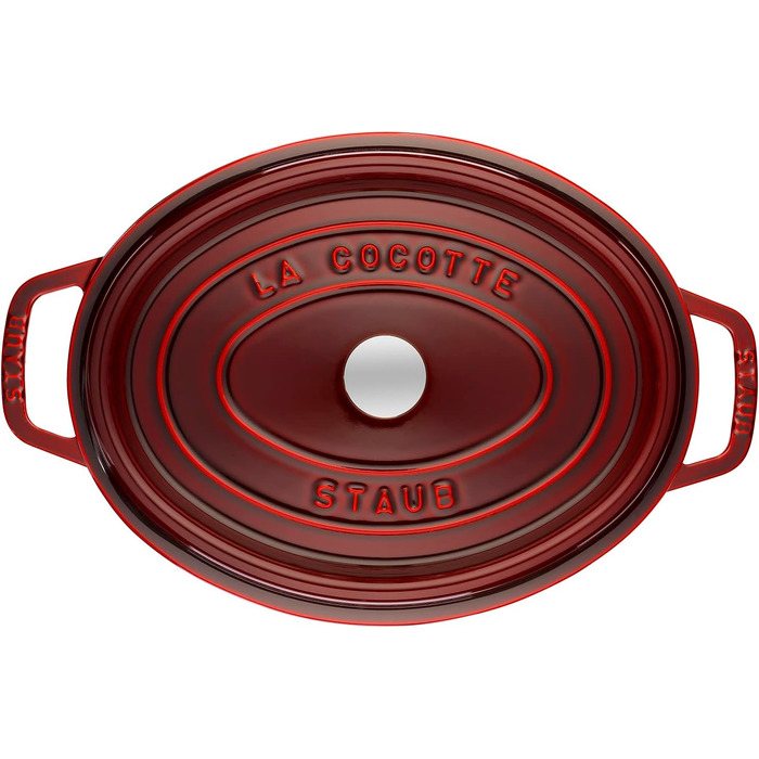 Чавунна жаровня/кокот STAUB, овал 6,7 л, (33 см, гренадин)