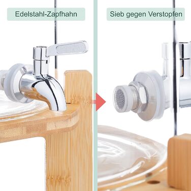 Стильний скляний диспенсер для напоїв 5 л Relaxdays