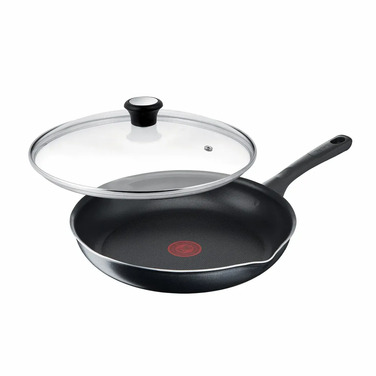 Tefal Сковорода з кришкою Day by Day, 28см, з кришкою, алюміній, бакеліт, скло, чорний