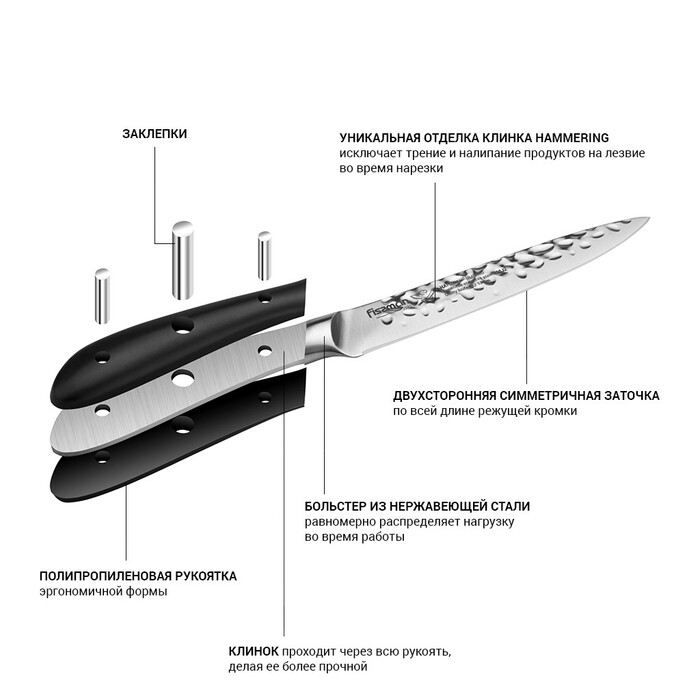 Универсальный нож Fissman HATTORI 13 см hammered (2532)