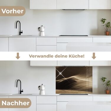 Кухонний фартух 60x80 см Самоклеючий настінний захисний екран для кухні Кухонний фартух Кухонні фасади Кухонні фартухи Кухонна стіна Вода - Пейзаж - (Пустеля - Пісок, 60 x 80 см)