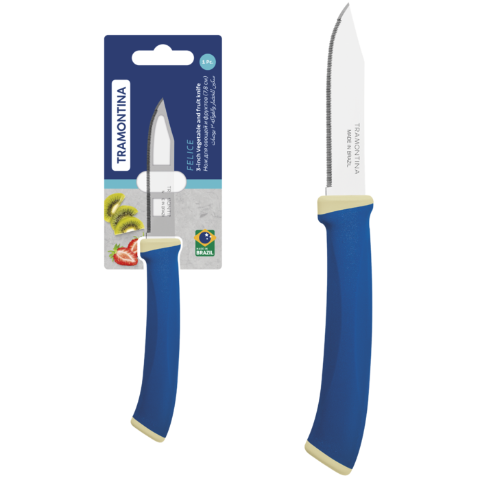 Нож для овощей Tramontina Felice blue, 78 мм (7096819)