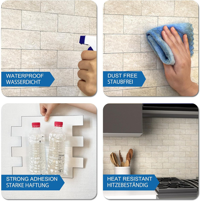 Самоклеюча наклейки на плитку 29,8 х 25,6 см 10 шт M MOFIT