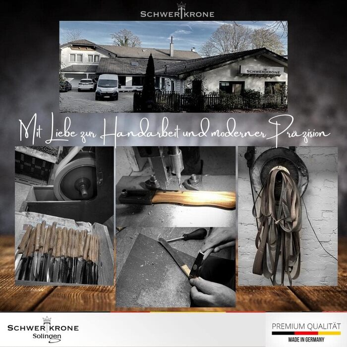 Нож для мяса Schwertkrone Рукоять из оливкового дерева Универсальный нож Нож для ветчины (Кухонный набор 20 см)