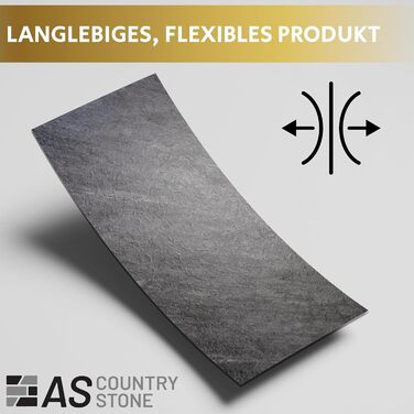 Стінові панелі AS Country Stone під мармур 60x120 см ПВХ-облицювання стіни з пластикових панелей для кухні, ванної кімнати тощо Панель кухонного фартуха (4 шт., Darkstone)