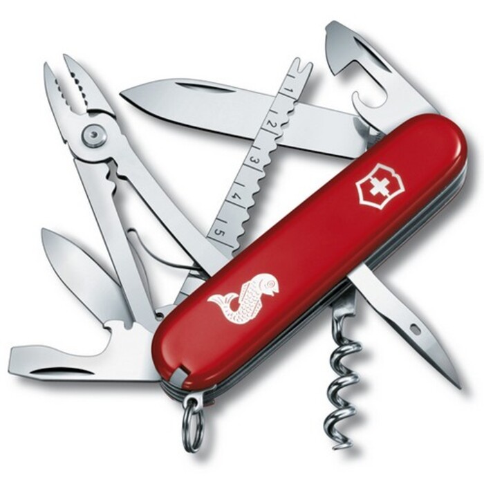 Нож швейцарский 18 функций, 91 мм, красный Victorinox Angler