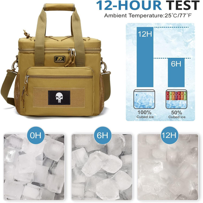 Тактична сумка для ланчу для чоловіків 12,3 л коричнева Bunnychic