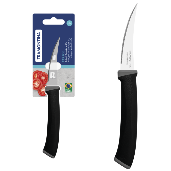 Ніж для томатів Tramontina Felice black, 76 мм (7081468)