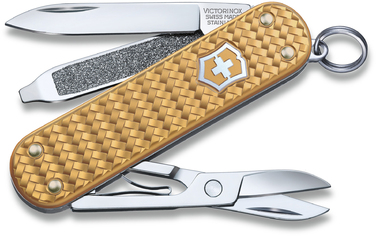 Ніж швейцарський 5 функцій, 58 мм, Victorinox Classic SD Precious Alox Brass Gold