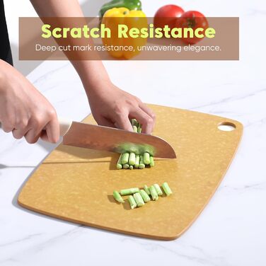 Набір обробних дощок BESTCOOK з деревного волокна, 3 шт., можна мити в посудомийній машині. Висока щільність, антипористі, без BPA, не туплять ножі. Ідеально підходять для нарізання мяса, овочів, сиру та хліба (дерево, SML)