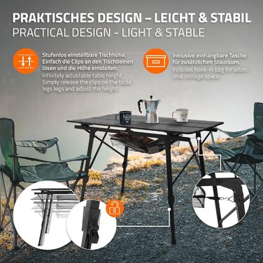 Складной алюминиевый стол для кемпинга 90 x 51,5 см ML DESIGN modern living