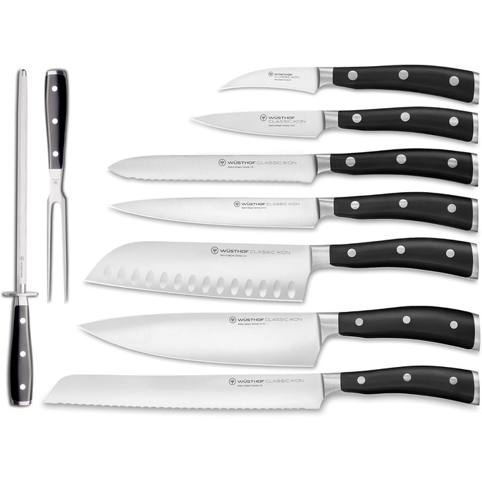 Набор ножей WSTHOF Classic Ikon, 9 предметов (черный)