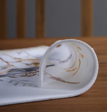 Бавовняні килимки, набір з 4 шт. , декоративні килимки, пасхальні килимки, що праються, для свят, вечерь, весни, літа (33 см x 48 см) (037 - Лугові квіти - Бежевий), 39Hermine, 100