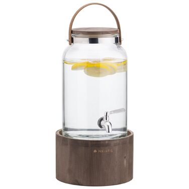 Диспенсер для напоїв скляний з дерев'яною підставкою 5,6 л Navaris