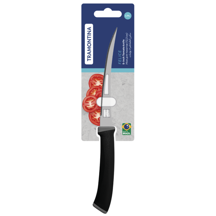 Нож для томатов Tramontina Felice black, 123 мм (7081466)