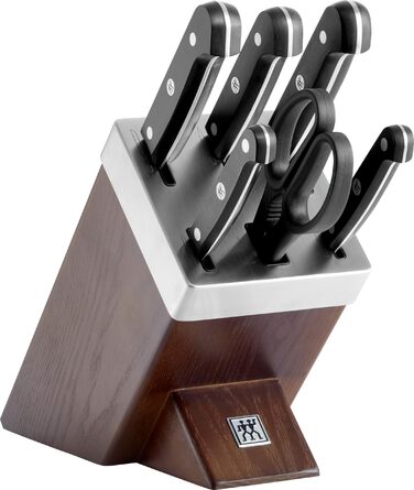 Набір з 5 ножів з ножицями та заточуючим блоком коричневий Gourmet Zwilling