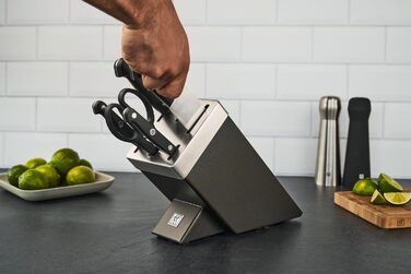 Набор из 5 ножей с ножницами и затачивающим блоком, серый Gourmet Zwilling