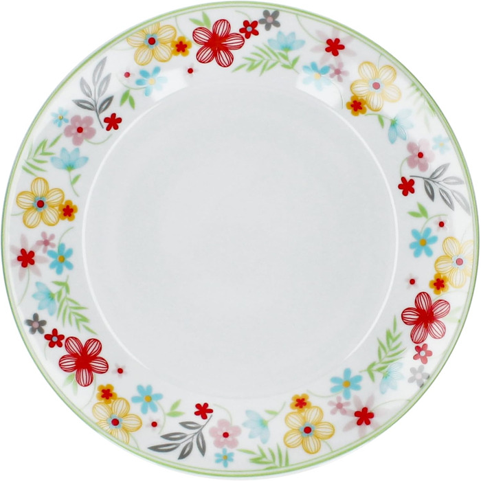 Набір із 6 тарілок для торта MamboCat Variant Floral Барвисті порцелянові тарілки для сніданку на 6 осіб Барвисті маленькі тарілки для салату, десерту та інших страв на сніданок, обід, каву та вечерю Тарілки для тортів та десертів