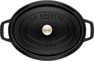 Чавунна жаровня/кокот STAUB, овальна 6,7 л, (31 см, чорна)