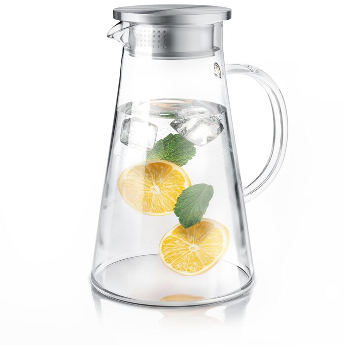Скляний глечик з кришкою та ситечком 2 л Arendo