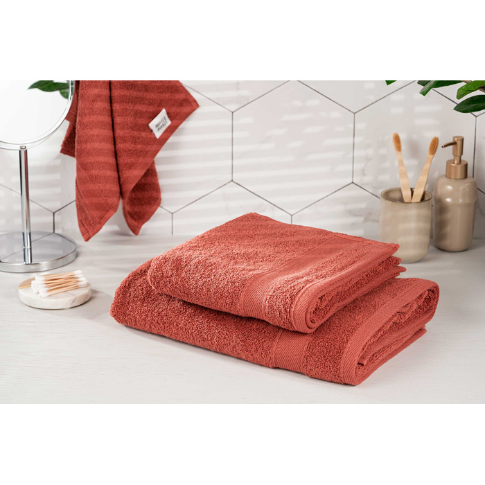ARDESTO Рушник махровий SuperSoft, теракота, 50х90см, 100% бавовна
