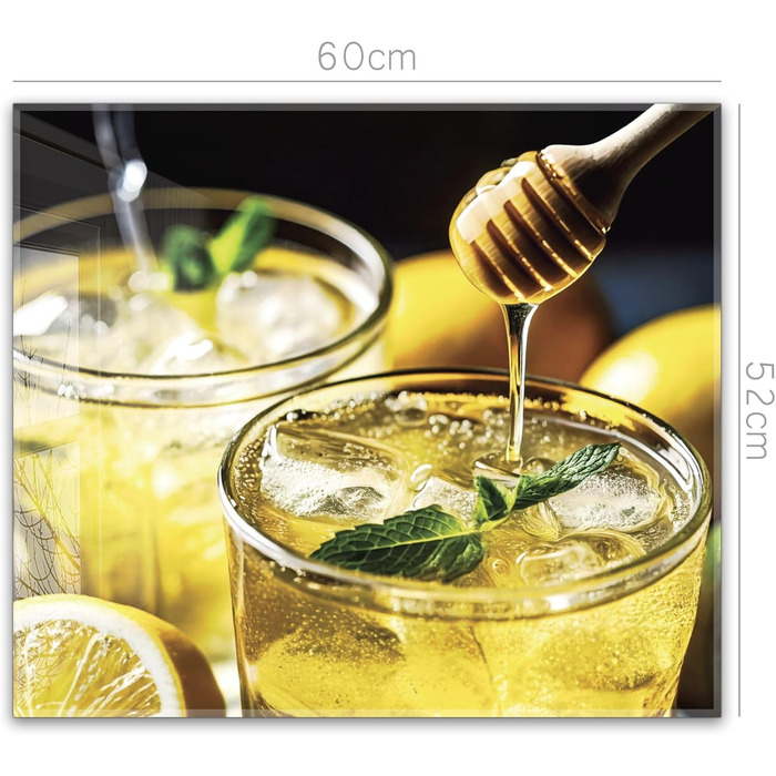 Фартух для плити timalo, настінна раковина, кухонний фартух, скляний вигляд Акрилове скло 2 мм Скляний фартух, акрилові скляні кухонні панелі, захисна панель для фартуха Мармурове біле золото (60x52 см, 97- Лимонад)