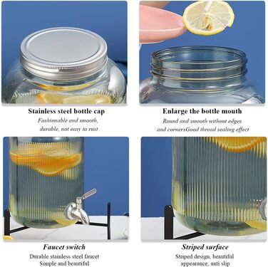 Стеклянный диспенсер для напитков 4 л Berglander