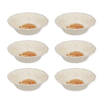 Набір меламінових мисок UP ware, миски у формі квітки для пасти, рису, супу та салату, без BPA, придатні для миття в посудомийній машині, ударостійкі, сині, 17,8 см, 6 предметів (блискуча індичка)