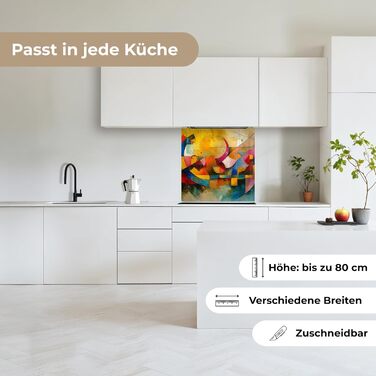 Кухонний фартух 60x80 см Самоклеючий настінний захисний екран для кухні Кухонний фартух Кухонні фасади Кухонні фартухи Кухонна стіна Вода - Пейзаж - (Мистецтво - Абстрактне, 80 x 80 см)