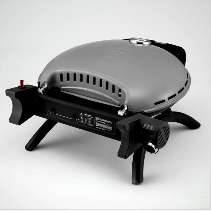 Портативный переносной газовый гриль O-GRILL 600T, серебро + шланг в подарок! Код: 009061