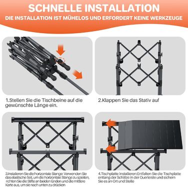 Складной кемпинговый стол 50,5 x 41 x 44/70 см FUNYKICH