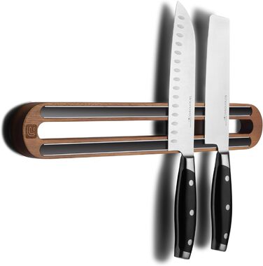 Дюймовый магнитный держатель для ножей для стены из дерева акации Магнитный стержень для ножей в качестве держателя для ножей Держатель для кухонной утвари и органайзер для дома, 16-