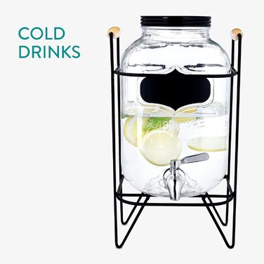 Диспенсер для напитков стеклянный 5 л Navaris