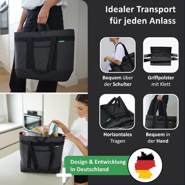 Складана термосумка 22 л темно-сіра COTTARA