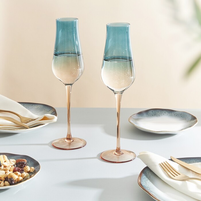 Набор из 2-х бокалов Fissman для шампанского 250 мл стекло (13683)