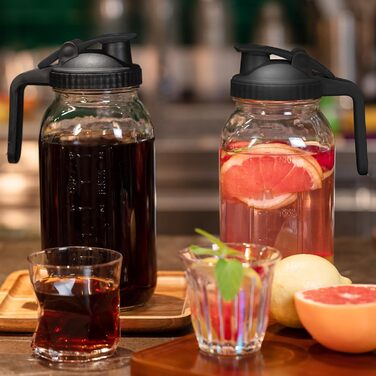 Глечик скляний з кришкою 2 шт 1,8 л Liuruiyu