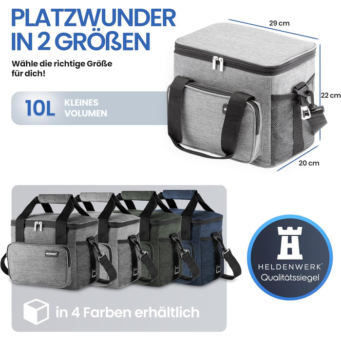 Маленька термосумка 10 л світло-сіра HELDENWERK